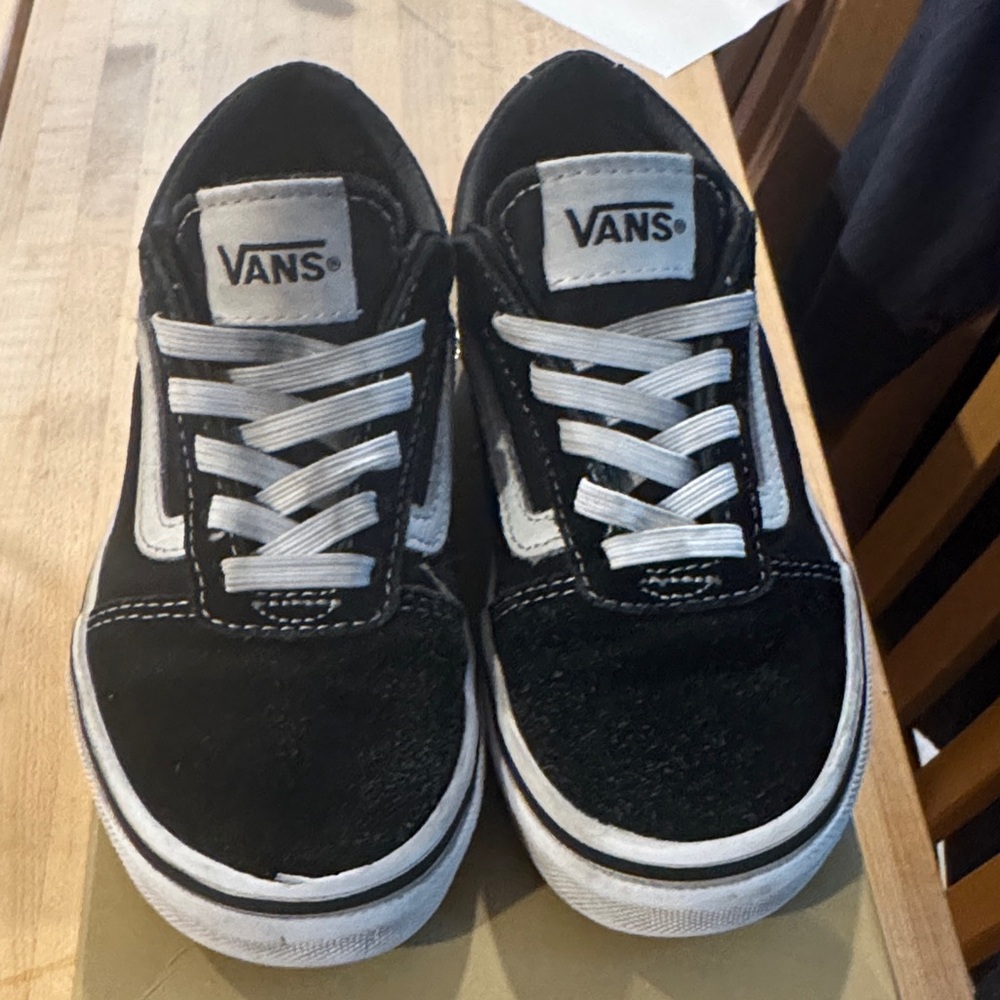Vans Kids Classic Black and White Sneakers